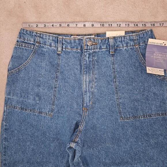 2 NWT Faded Glory Blue Jeans Size 12 No Waist Modern Style Looser Fit Medium - Picture 8 of 11